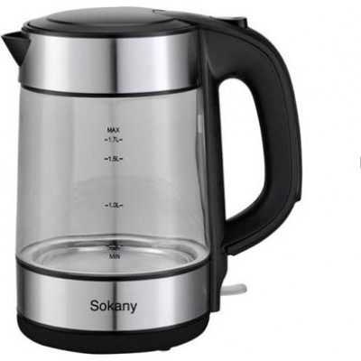 Ηλεκτρικός Διάφανος Βραστήρας - Sokany FK-1509-J Electric Kettle 1.7lt