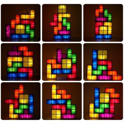 LED Διακοσμητικά Τουβλάκια Tetris - Επιτραπέζιο Παιχνίδι Exciting Brick Game Light