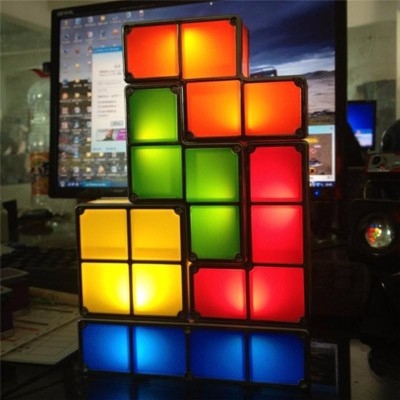 LED Διακοσμητικά Τουβλάκια Tetris - Επιτραπέζιο Παιχνίδι Exciting Brick Game Light