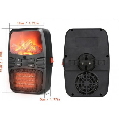 Φορητό Τζάκι Αερόθερμο με Εφέ Φλόγας - Σόμπα Πρίζας με Θερμοστάτη, Χρονοδιακόπτη, LED Οθόνη & Τηλεχειριστήριο - Flame Heater 1000Watt