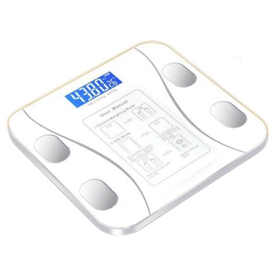 Γυάλινη Ψηφιακή Ζυγαριά Bluetooth για Μέτρηση Βάρους, Λιπομέτρηση & Δείκτη Μάζας Σώματος Έως 180kg