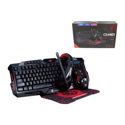 Gaming Πληκτρολόγιο, Ποντίκι, Ακουστικά και Mouse Pad Marvo CM401 Gaming Combo 4 In 1