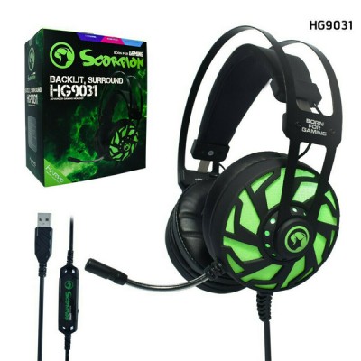 Gaming Ακουστικά USB 7.1 Virtual Surround RGB Φωτισμός Marvo HG9031 Over Ear Gaming Headset