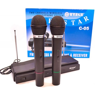 Συσκευή για Karaoke με 2 Ασύρματα Μικρόφωνα WVNGR ΗSTAR C-05Α