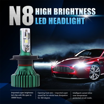 LED Φώτα Αυτοκινήτου NovSight N8 H4 6500K 16000LM (2x8000) 60W (2x30W) CAN BUS