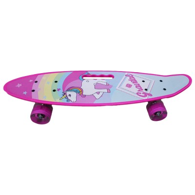 Skateboard 22" - Τροχοσανίδα Σκέητμπορντ με Τροχούς 55mm 55x14x9.5εκ YB-108 Unicorn