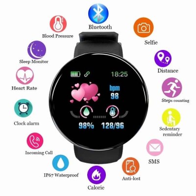 Αδιάβροχο IP67 Smartwatch  Ρολόι D18  44mm Activity Tracker Smart Watch