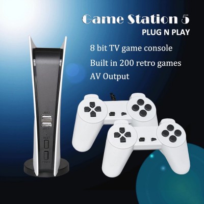 Κονσόλα Τηλεόρασης με 200 Παιχνίδια - 8 Bit Game Station 5  Λευκό με 2 Χειριστήρια