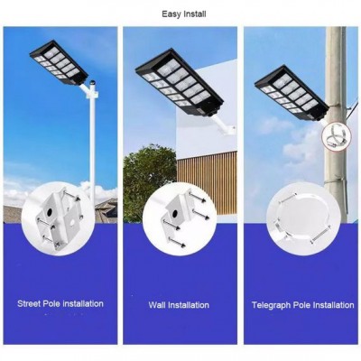Ηλιακό Φωτιστικό Αδιάβροχο Εξωτερικού Χώρου - Δρόμου με Ανιχνευτή Κίνησης & Τηλεχειριστήριο - Jortan 1000watt Solar Powered LED Street/Pole Light