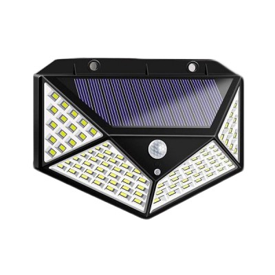 Mini Ηλιακό Solar Ευρυγώνιο Φωτιστικό - Προβολέας Τοίχου 180ᵒ Μοιρών LED με Ανιχνευτή Κίνησης, Αισθητήρα Νυκτός / Φωτοκύτταρο & 3 Λειτουργίες Φωτισμού