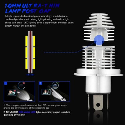 NovSight N36 2 τμχ LED Λάμπες Αυτοκινήτου H4 40W 12000Lm 6000K - Λαμπτήρες Πορείας Car LED Headlights