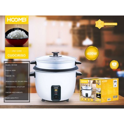 Βραστήρας Ρυζιού 400W - Rice coocker 1L HOOMEI HM-5308