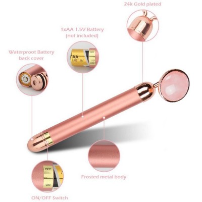 Ηλεκτρική Συσκευή με Ορυκτό Χαλαζία & Δονήσεις για Μασάζ Προσώπου - Facial Massage Roller