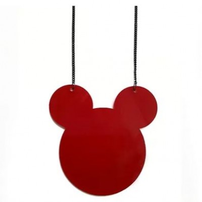 Κολιέ απο Plexiglass Mickey Mouse με Μακριά Αλυσίδα 40cm