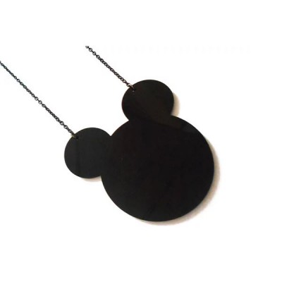 Κολιέ απο Plexiglass Mickey Mouse με Μακριά Αλυσίδα 40cm