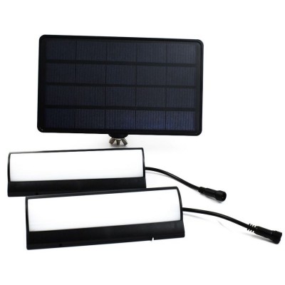 Αδιάβροχο Διπλό Ηλιακό Φωτιστικό 30 LED 2τμχ με Κορδόνι Ενεργοποίησης & Ανιχνευτή Κίνησης IP65 Μαύρο