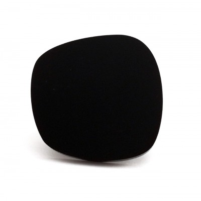 Δαχτυλίδι Fashion Black Elegand με Μαύρο Plexiglass και Ρυθμιζόμενη Βέρα