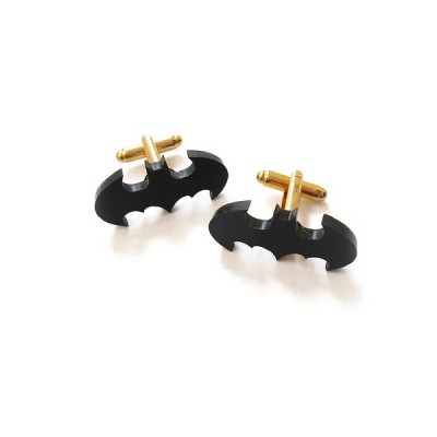 Μανικετόκουμπα Batman Cufflinks από Μαύρο Ματ Plexiglass με Χρυσό Κούμπωμα