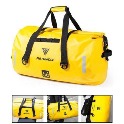Αδιάβροχος PVC Roll Top Σάκος Μοτοσυκλέτας 66 L, Τσάντα Μηχανής με Λάστιχα & Ιμάντα Ώμου, Ανακλαστικές Λωρίδες