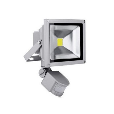 20W LED Αδιάβροχος Προβολέας Εξωτερικού Χώρου Ψυχρού Φωτισμού με Αισθητήρα Κίνησης & Φωτός & Χρονοδιακόπτη