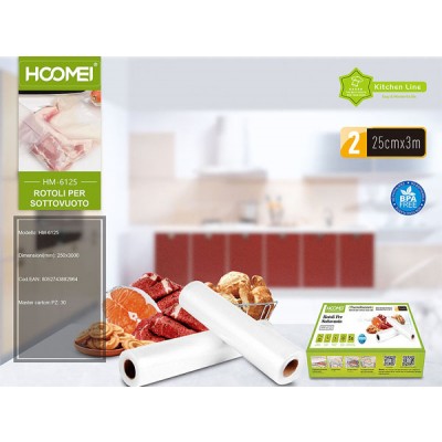 Σαγρέ Σακούλες για Συσκευές Vacuum 3mx25cm 2 Ρολά Hoomei HM-6125
