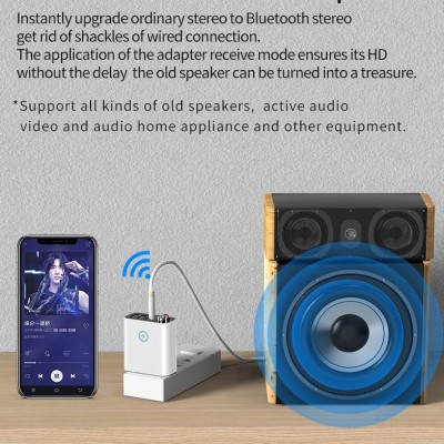 Andowl® Πομπός Ήχου Δέκτης 2RCA Aux Wireless Audio Adapter με Τηλεχειριστήριο & Υποστήριξη Κάρτας TF & USB Flashdrive Φορτιστής Τοίχου Κ16