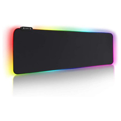 Αντιολισθητικό Gaming Mouse Pad Φωτιζόμενο με LED Αυτόματης Εναλλαγής 7 Χρωμάτων 80x30cm Μαύρο