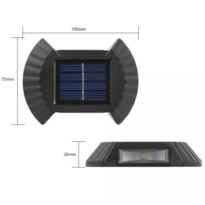 Αυτόνομα Αδιάβροχα Ηλιακά Φωτιστικά LED Τοίχου με Ενσωματωμένο Φωτοκύτταρο & Αυτόματη Λειτουργία την Νύχτα, ΣΕΤ 4 Τεμαχίων, OΕΜ