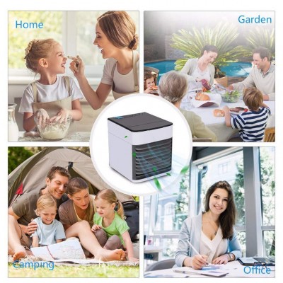Φορητό Κλιματιστικό USB 2x Air Cooler Ultra - Ανεμιστήρας Air Condition Υδρονέφωσης & Υγραντήρας με Τεχνολογία Εξάτμισης & LED Φωτισμό