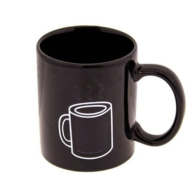 Πορσελάνινη Κούπα Battery Color Μαύρη που Αντιδράει στη Θερμότητα για Καφέ & Τσάι