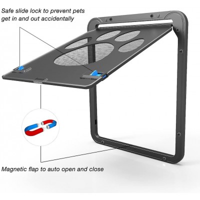 Πορτάκι Γάτας & Μικρών Σκύλων για Σίτα Αντικουνουπική με Κλειδαριά & Μαγνητική Σταθεροποίηση - Αυτόματη Πόρτα Flap Κατοικιδίων
