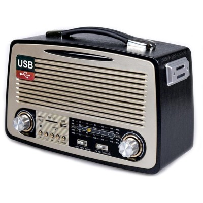 Retro Φορητό Επαναφορτιζόμενο Ραδιόφωνο USB/SD Mp3 Player Kemai MD1700U
