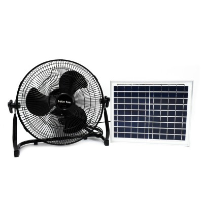 36cm Ηλιακός Φορητός Επιδαπέδιος Ανεμιστήρας με Επαναφορτιζόμενη Μπαταρία 12000mAh 15W Τριών Ταχυτήτων & USB Powerbank Έξοδο Φόρτισης