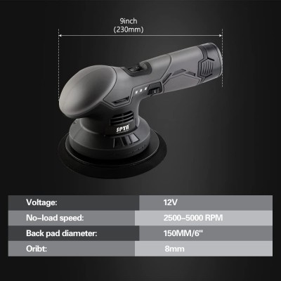 Νέας Γενιάς Έκκεντρος Αλοιφαδόρος SPTA® 150mm 12V με Δύο Μπαταρίες 2x2aH & Ρύθμιση Στροφών