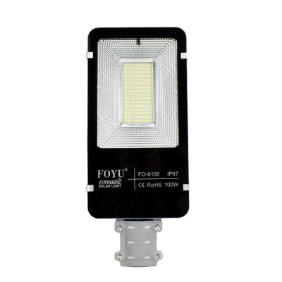 FOYU® LED Αδιάβροχος Ηλιακός Προβολέας Δρόμου 100W με Τηλεχειριστήριο & Χρονοδιακόπτη