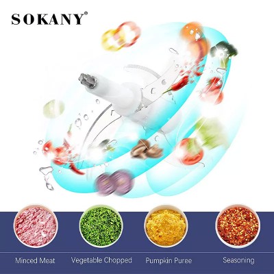 Sokany Inox Multi - Πολυκόπτης 800W με Δοχείο 3lt - Διπλή Λεπίδα & 2 Ταχύτητες