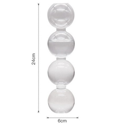 Γυάλινο Ανθοδοχείο - Διακοσμητικό Βάζο Bubble Long 6x6x24cm