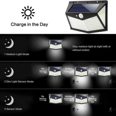 Επιτοίχιο Αδιάβροχο Ηλιακό Ευρυγώνιο Φωτιστικό 30W 212 SMD LED με Αισθητήρα Κίνησης - Φωτοκύτταρο & 3 Λειτουργίες Φωτισμού