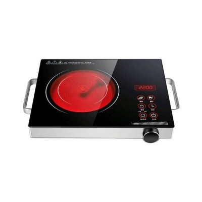 2200W Boxiya Επιτραπέζια Μονή Εστία Κεραμική Inox με Διακόπτες Αφής - Χρονοδιακόπτη - 7 Επιλογές Μαγειρέματος & Ρυθμιζόμενο Θερμοστάτη
