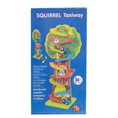 Ξύλινη Πίστα Wooden Squirrel Taxiway Με 4 αυτοκίνητα 38x6x20.5 cm