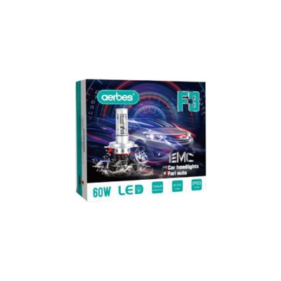 H1 Σετ 2 Τεμάχια Led Λάμπες F3 Αυτοκινήτου 60W 7200lm - Led Headlight