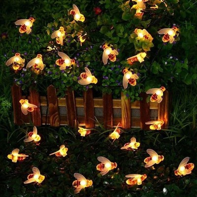 30 Χριστουγεννιάτικα Λαμπάκια Μέλισσες LED σε Σειρά 5m Θερμού Λευκού Φωτισμού - Μπαταρίας