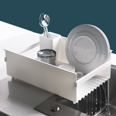 Στεγνωτήρας Νεροχύτη - Βάση Πιατοθήκη Κουζίνας Μεταλλικός σε Λευκό Χρώμα 35.5x24.5x13.2cm