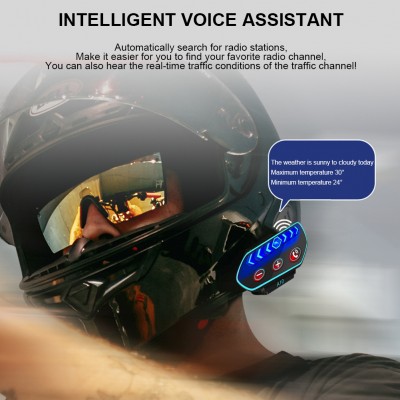 Bluetooth Ασύρματα Ακουστικά Ηeadset Ομιλίας Handsfree για Κράνος Αναβάτη Μηχανής A2DP με Voice Assistant, 2 Ακουστικά & Μικρόφωνο
