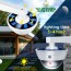 Αδιάβροχο Ηλιακό LED Φωτιστικό Δρόμου & Ομοίωμα Στρογγυλής Κάμερας Ασφαλείας Dummy με Φωτοκύτταρο, Αισθητήρα Κίνησης, 3 Λειτουργίες Φωτισμού & Τηλεχειριστήριο