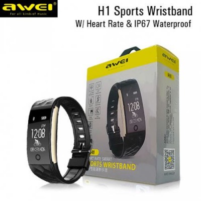 Smart Band Ρολόι Bluetooth sport Smart Band Fitness Bracelet με Καταγραφή Βημάτων, Ύπνου & Καρδιακών Παλμών & Πίεσης Αίματος Awei H1