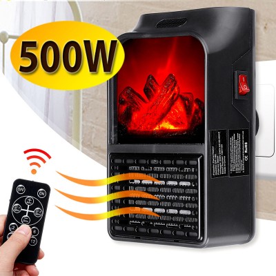 500Watt Μίνι Τζάκι Αερόθερμο με Εφέ Φλόγας  - Σόμπα Πρίζας με Θερμοστάτη, Χρονοδιακόπτη, LED Οθόνη & Τηλεχειριστήριο - Flame Heater ΟΕΜ