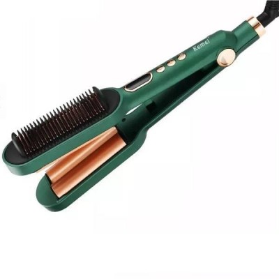 Ισιωτικό & Χτένα Μαλλιών 2 σε 1 - Fast Heat Negative Ions LCD Hair Styler Kemei KM-2237