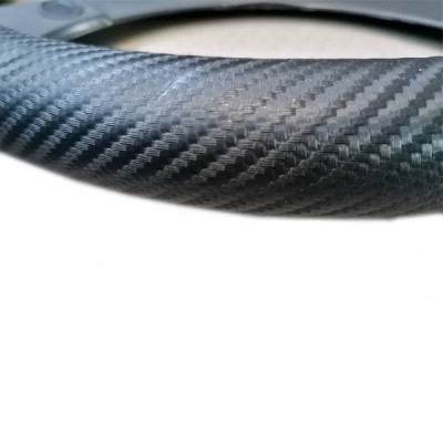 37-38cm Κάλυμμα Τιμονιού Δερματίνης Carbon