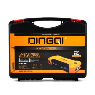 DINGQI Jump Starter 12V & Power Bank 12.000mAh Εκκινητής Μπαταρίας Αυτοκινήτου με Φακό, Κροκοδειλάκια, Καλώδια Φόρτισης, Πυξίδα & Βαλιτσάκι Μεταφοράς